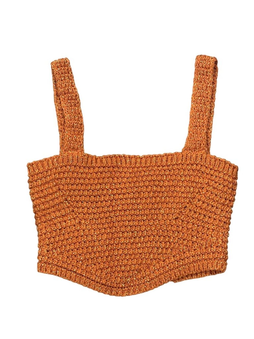 Tach Clothing Noe Metallic Knit Corset in Orange